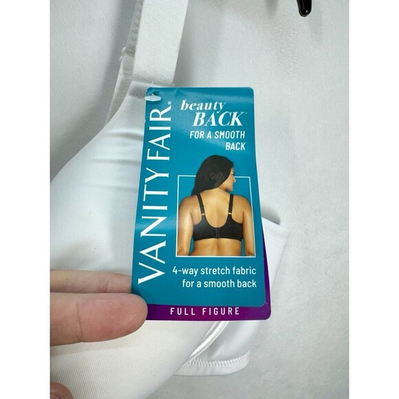 Vanity Fair Beauty Back Smoothing Full Figure Bra 42D Star White Underwire 76380 - Picture 5 of 8